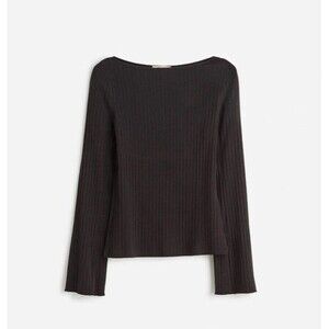 Madewell Ribbed Long-Sleeve Boatneck Top NWT Size XS
